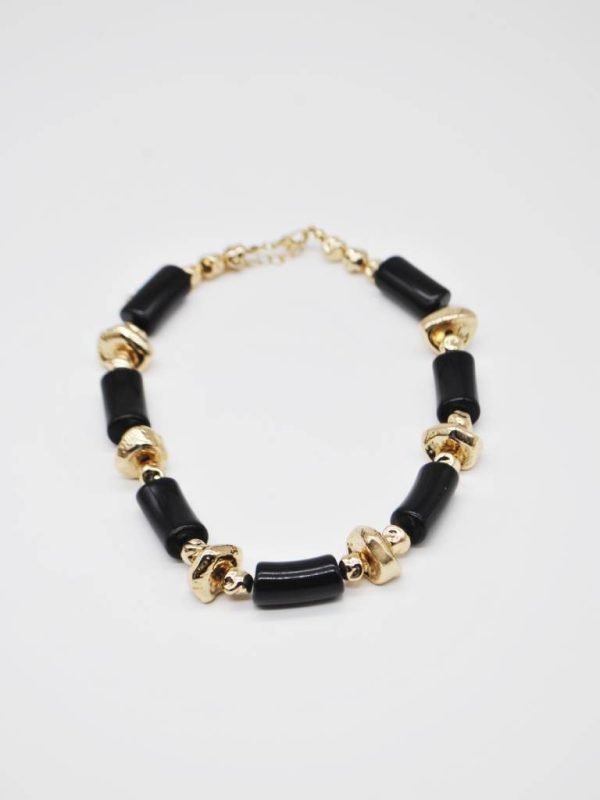 COLAR MINIMALISTA PRETO E DOURADO