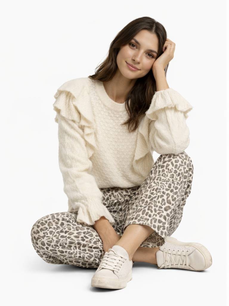 CAMISOLA DE MALHA COM FOLHOS CAMISOLA DE MALHA COM FOLHOS