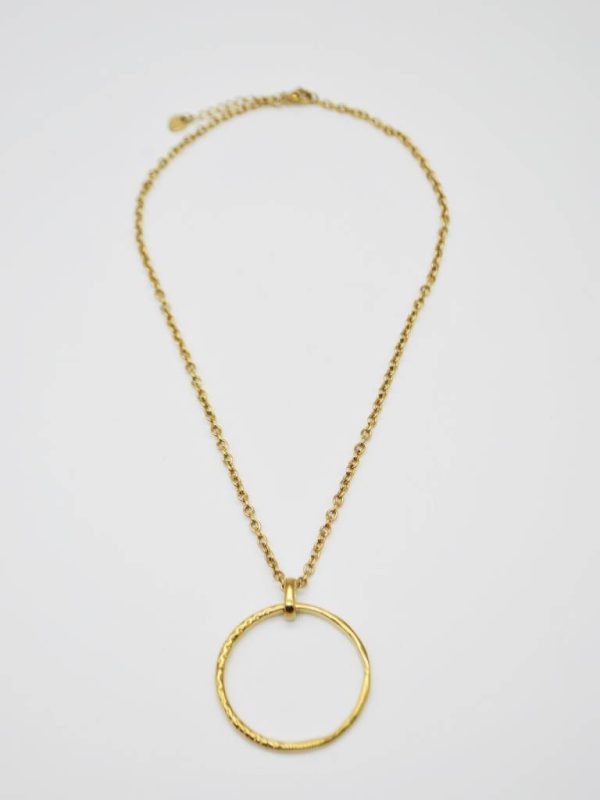 COLAR DOURADO COM PENDENTE CIRCULAR