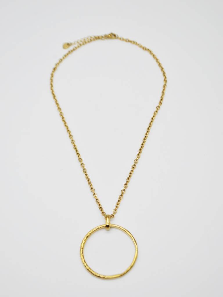 COLAR DOURADO COM PENDENTE CIRCULAR COLAR DOURADO COM PENDENTE CIRCULAR