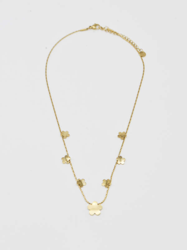 COLAR DOURADO COM FLORES