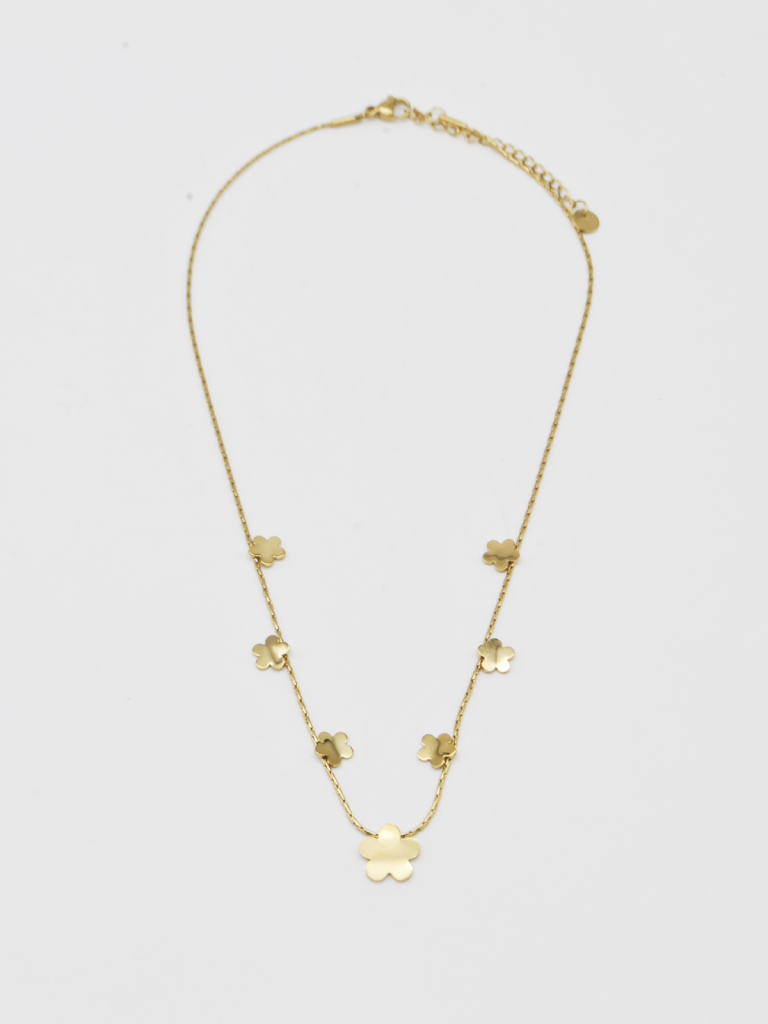 COLAR DOURADO COM FLORES COLAR DOURADO COM FLORES