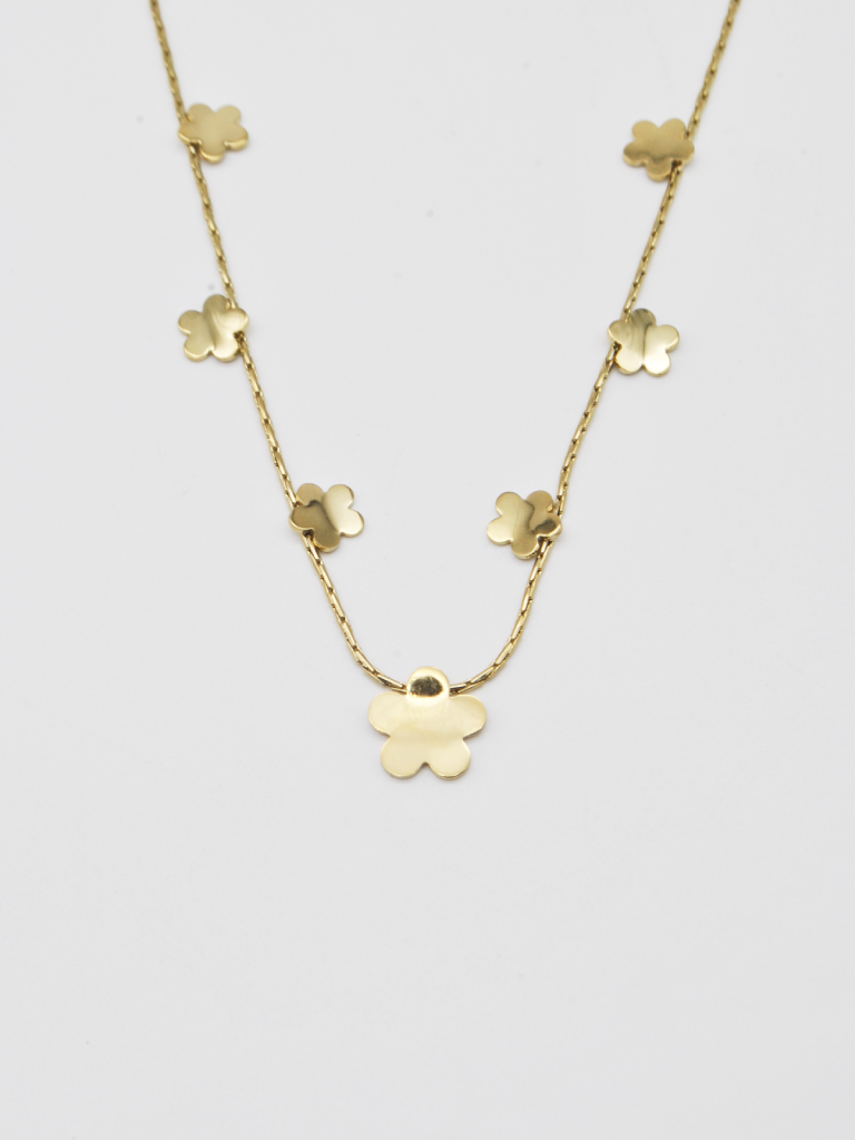 COLAR DOURADO COM FLORES COLAR DOURADO COM FLORES