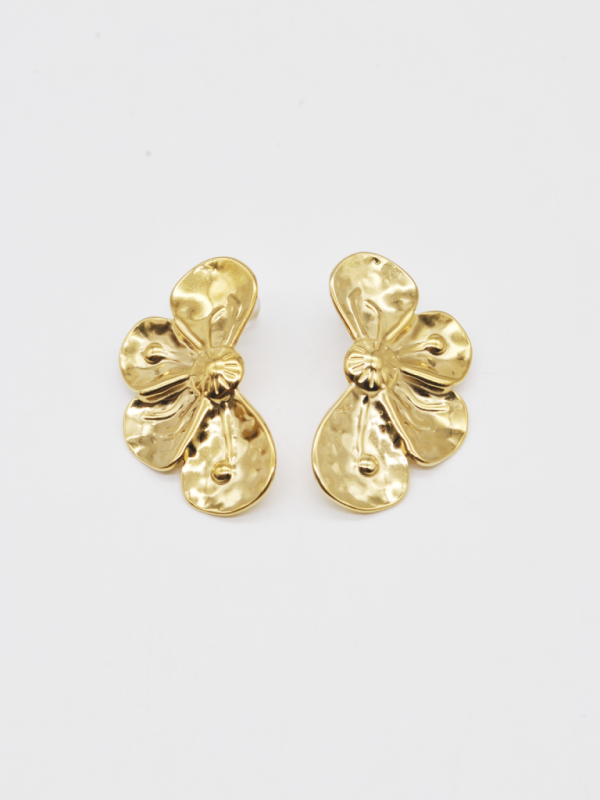 BRINCOS DOURADOS DE FLOR
