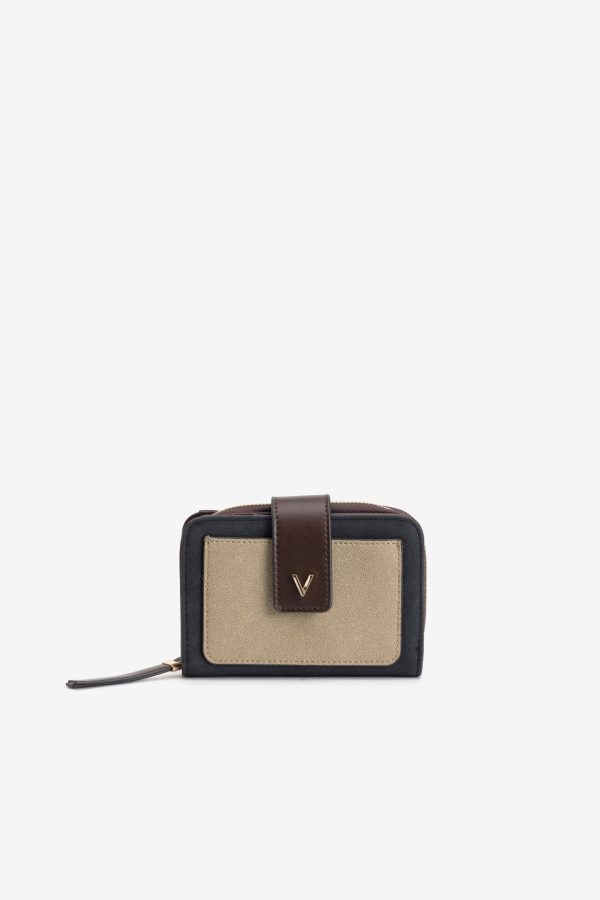 Porta moedas bege e castanho